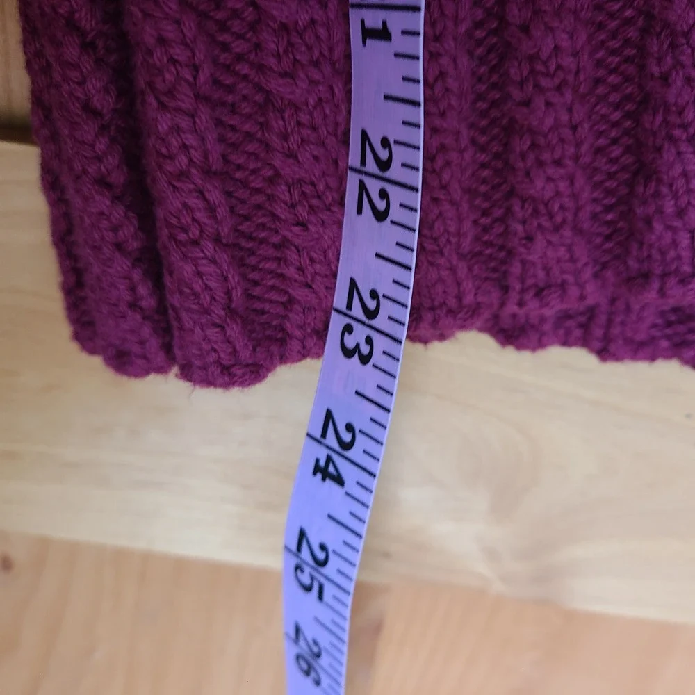 NWT‎ J Crew 100% Cotton Raspberry Pink Purple Cable Knit Sweater SMALL NEW